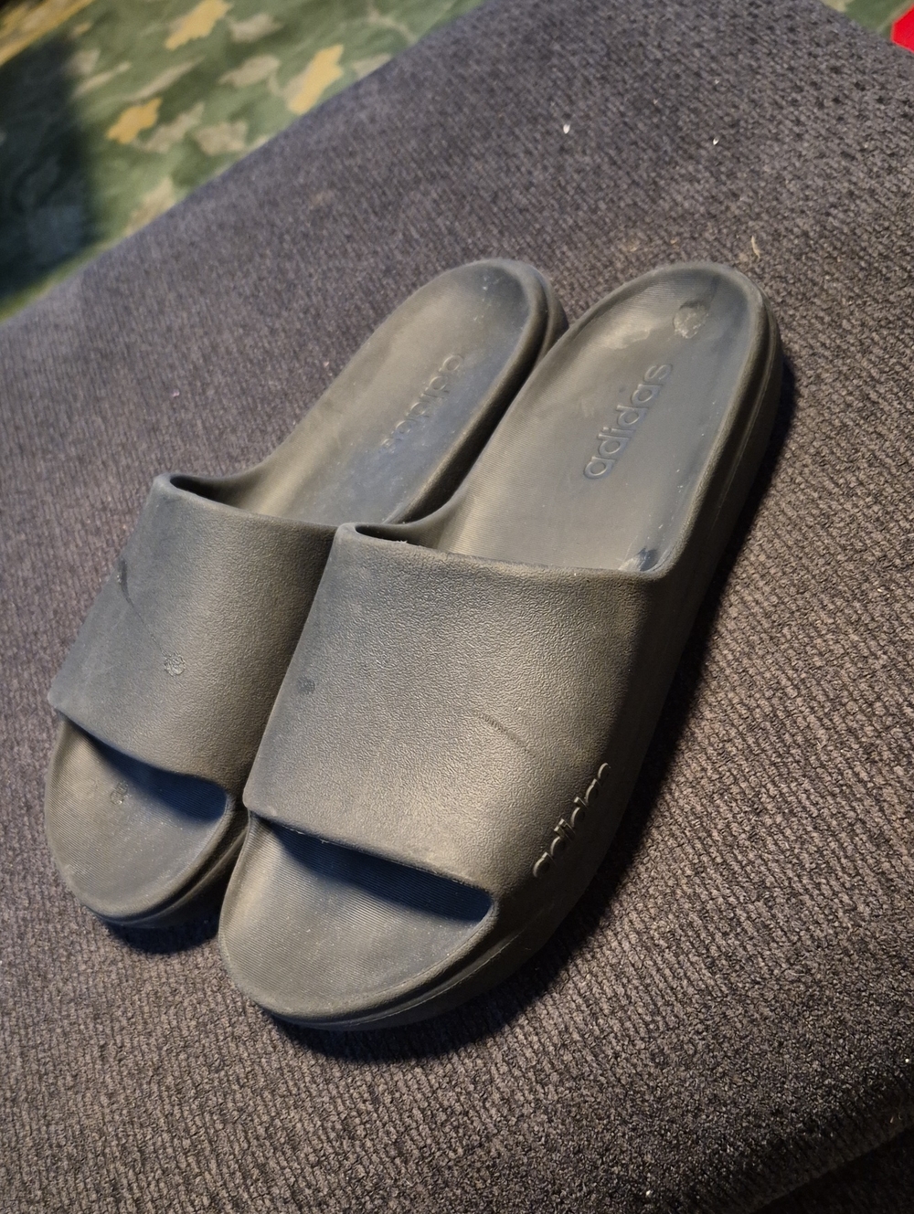 adidas Men’s Black Slip-On Slide Sandals
